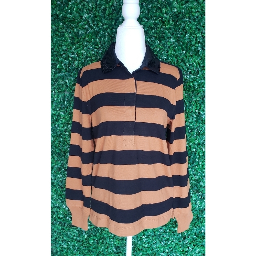 30. J.Crew Striped sequin rugby shirt - Picture 3 of 6